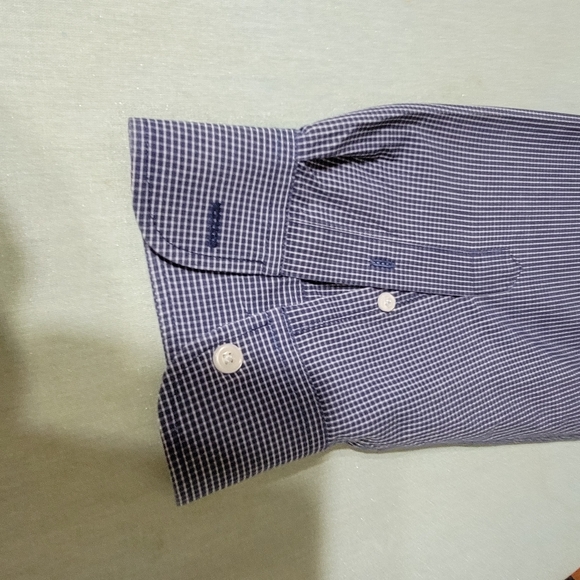 Dockers Blue & White Checkered Long Sleeve Button Up Shirt Men's Size XXL - Picture 4 of 9